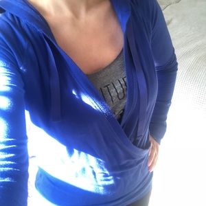 Blue Athleta wrap sweater XXS